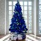 7 ft Blue Canadian Pine Christmas Tree with Hinged Branches and Metal Stand